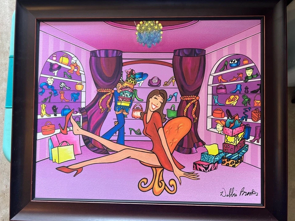 2 arte enmarcado firmado por Debbie Brooks Disney, Warner Bros Nickelodeon, Universal FAO Foto 2 de 4