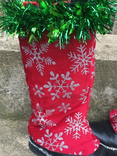 Ugly Christmas Boot Covers Red Sparkle 