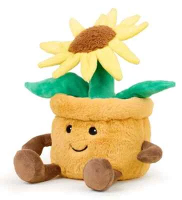 Warmies Large Microwavable Plush Yellow Flower Pot Hot Or Cold Lavender Scented