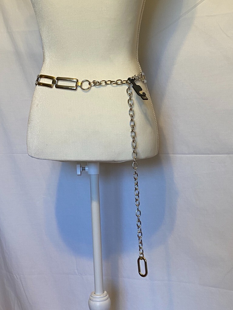 NWT! BEAUTIFUL GOLD/SILVER METAL CHAIN BELT ~ 43 display picture 3