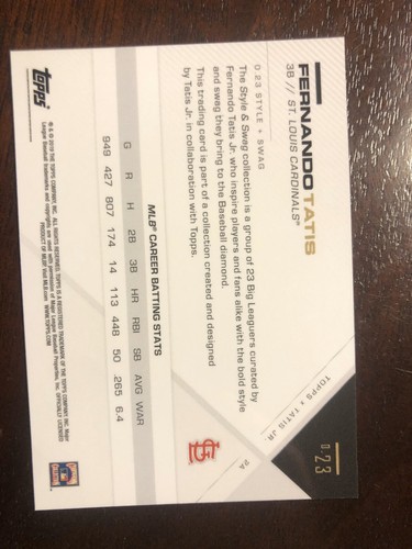 2019 Topps X Fernando Tatis Jr 0.23 Style + Swag Fernando Tatis Blue Parrallel - Picture 2 of 2