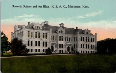 Domestic Science and Art Bldg, K.S.A.C Manhattan Kansas Vintage Postcard Wpc8