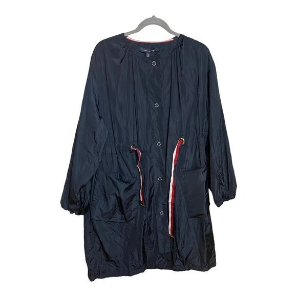 Tommy Hilfiger Global 2 Poncho Impermeable en Azul Marino Talla XS NUEVO CON ETIQUETAS. Foto 3 de 4