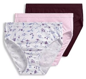 Jockey 3-Pack Elance French Cut 1541 Breathe 100 Cotton 9/2XL Berry/White