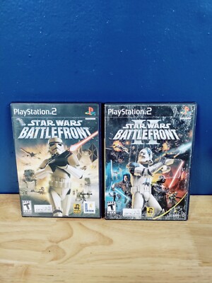 Sony PlayStation 2 PS2 Star Wars Battlefront/II Lot/2 Complete W/Manual 2004-05