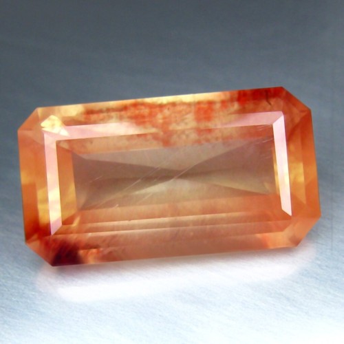6.16 Cts 15x8mm Octagan_ Topnotch Unheated Double Tone Red Andesine From Brazil - Picture 2 of 3