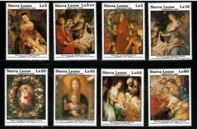 Sierra Leone 1988 - Rubens Christmas Art - Set of 8 Stamps - Scott 1013 ...