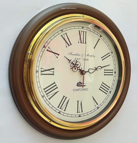 Reloj de Pared Romano Franklin & Murphy Oxford 16" Madera Decoración del Hogar Regalos de Navidad - Imagen 5 de 6