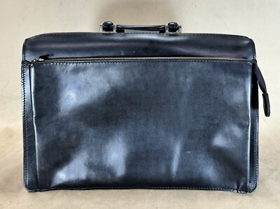 Vintage Cheney England 16” Leather Black Briefcase Business Bag | eBay