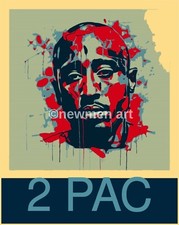 Tupac Shakur 2Pac Canvas 24"x18"Wall Art Picture Print