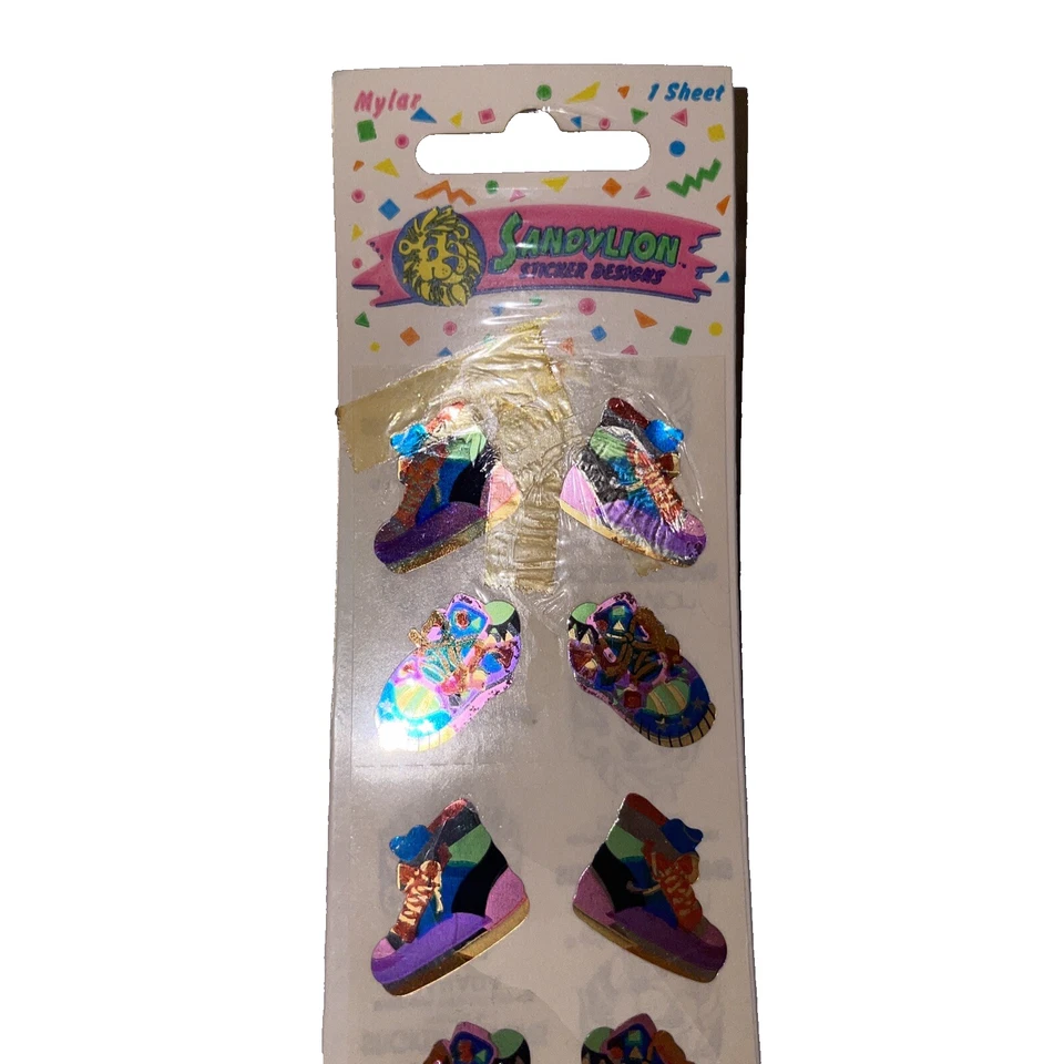 Винтажные разноцветные кроссовки Sandylion майлар 1980-е туфли металлический кий восьмидесятые - Изображение 2 из 4