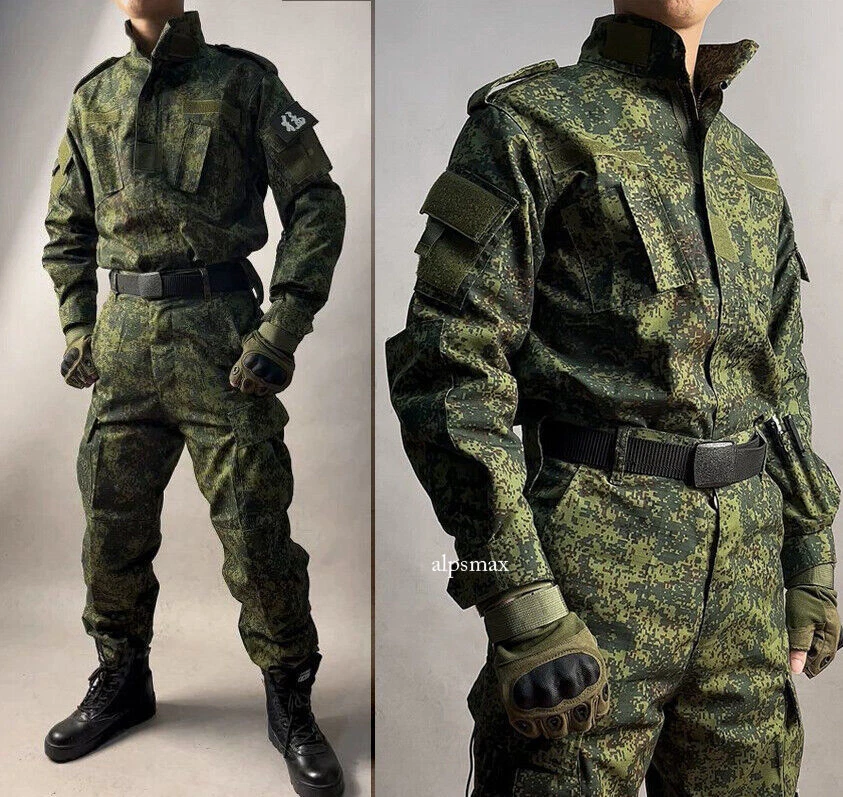 2pc Camo Jacket Military Uniform Hunting Set Outfit Coat Top Pants Security Army - Image 3 of 4
