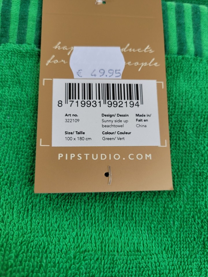 NEU Pip Studio Strandlaken 100x180 Badetuch Handtuch Sunny Side Up Grün