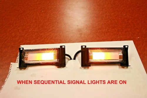 NEW STYLE 1969 1970 Chevy C10 Pickup FRONT PARK SIGNAL LIGHT SET LED SEQUENTIAL - Picture 4 of 8