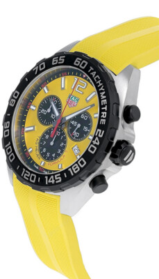 TAG HEUER Formula 1 Quartz CHRONO 43MM Yellow Rubber Men's Watch