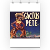 Phoenix, Az - Cactus Pete Brand - Vintage Label (36x54 Giclee Print) Phoenix, Az - Cactus Pete Brand - Vintage Label (36x54 Giclee Print)