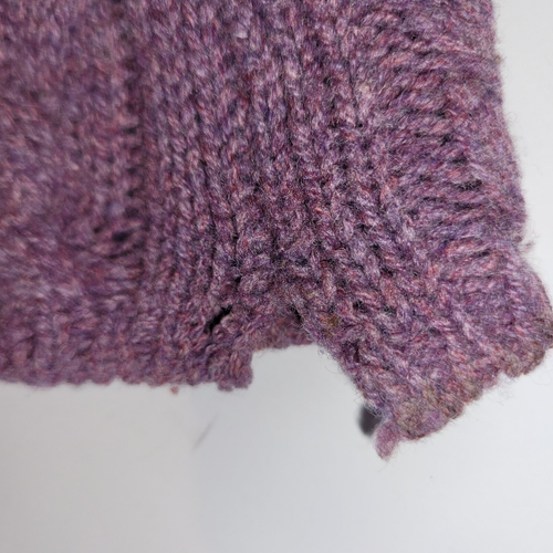 Sundance PXS 100% Lambswool Cropped Open Cable Knit Sweater Bell Sleeve Purple - Picture 10 of 12
