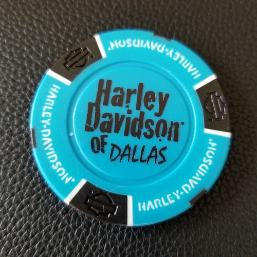 HD OF DALLAS ALLEN, TEXAS (Biker Blue/Black) Harley Poker Chip