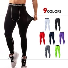 Men's Compression Tights Running Pants Skins Sports Gym Workout Recovery