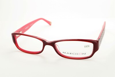 MARCHON NYC MARQUIS 604 Red on Pink 51-16-135 Eyeglass Frames Flex Hinges L474