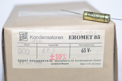 4x Vintage ERO Eromet 85MKT 1813 High-End Audio Capacitor, 6.8μF 63V, NOS
