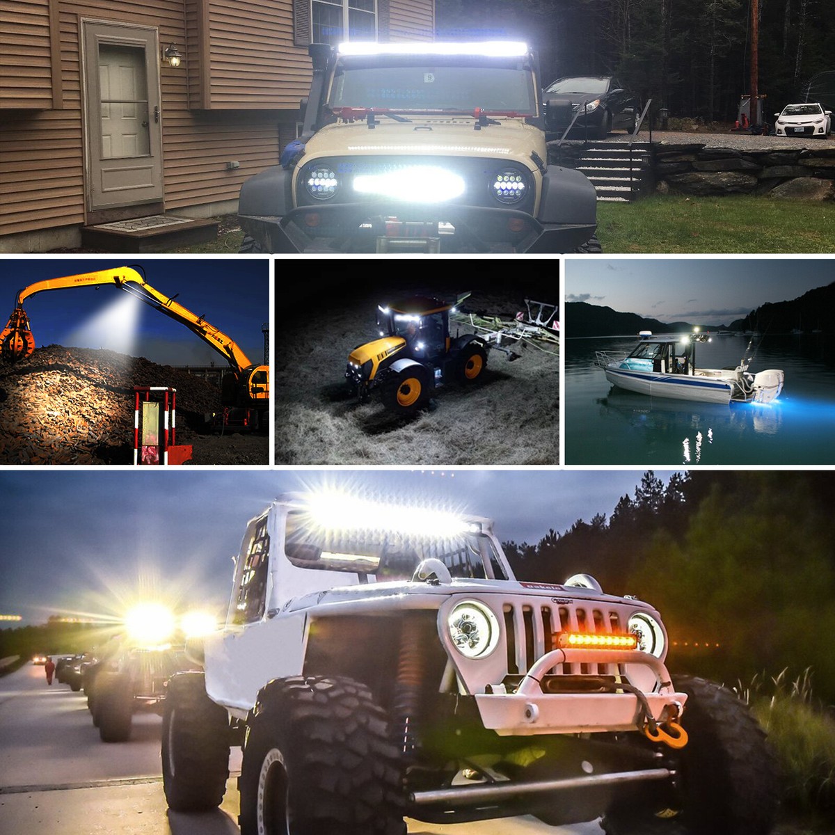 Curved 42'' LED Roof Light Bar Combo Offroad Driving Lamp Fit