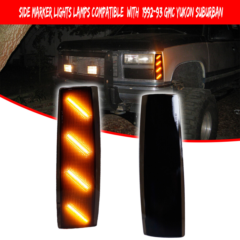 Pair Of Smoked Lens Front Side Marker Lights For 88-93 GMC C/K - Foto 12