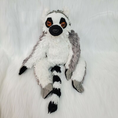 Wild Republic Gray Ring Tailed Lemur 15'' Plush Stuffed Toy Furry Animal B221