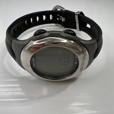 Armitron LCD All Sport Ladies Silver Black 45/6977 WR330FT Retro Watch Untested