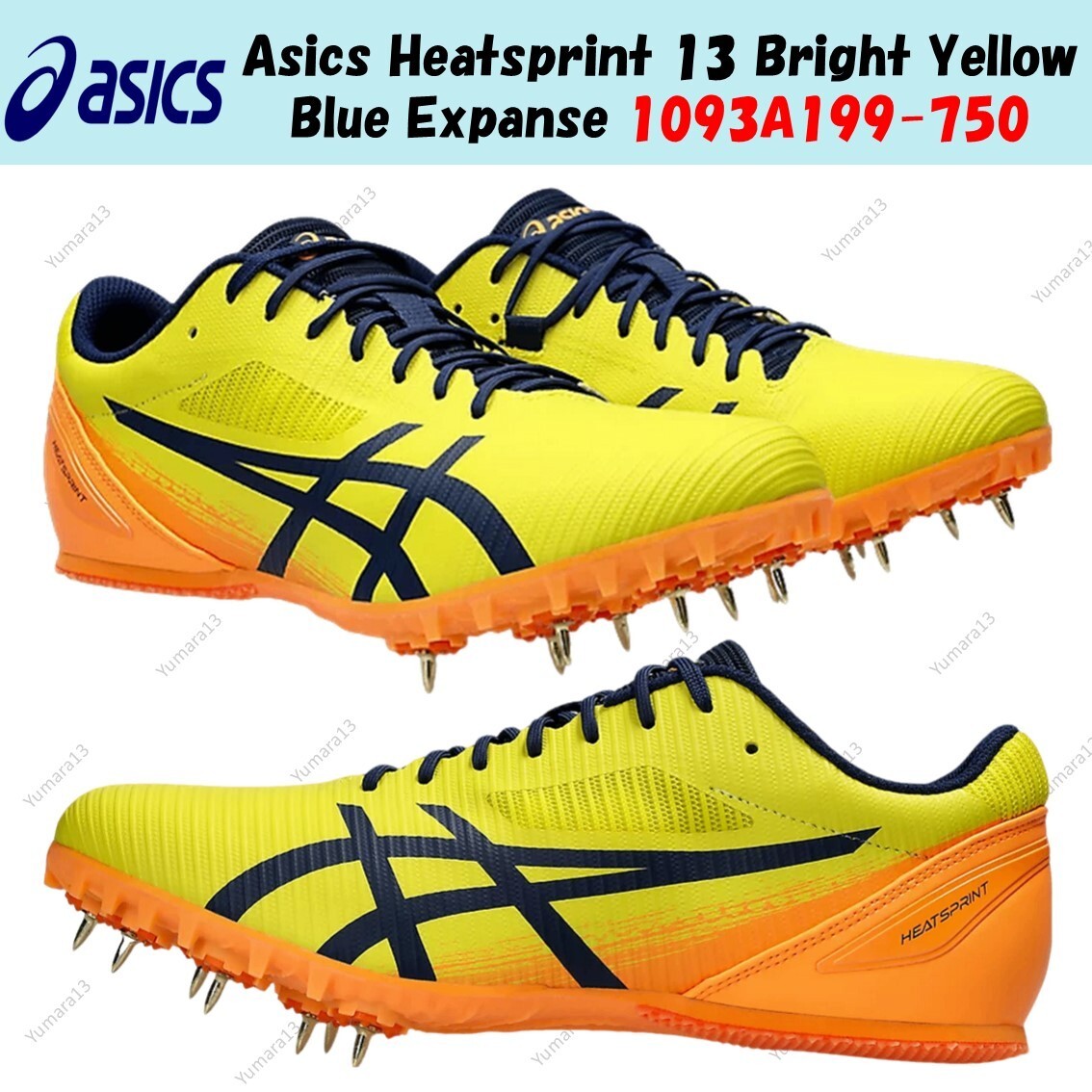 Asics Heatsprint 13 Bright Yellow Blue Expanse 1093A199-750 Men's