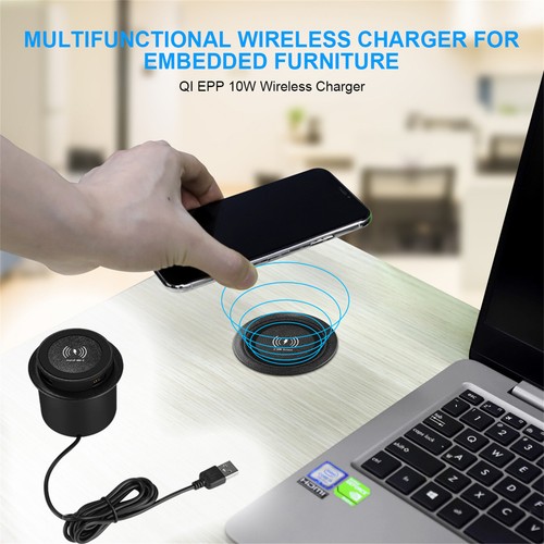 5V1A Output Embedded Desk Wireless Charger 10W Fast Wireless Charging Pad - Zdjęcie 6 z 11