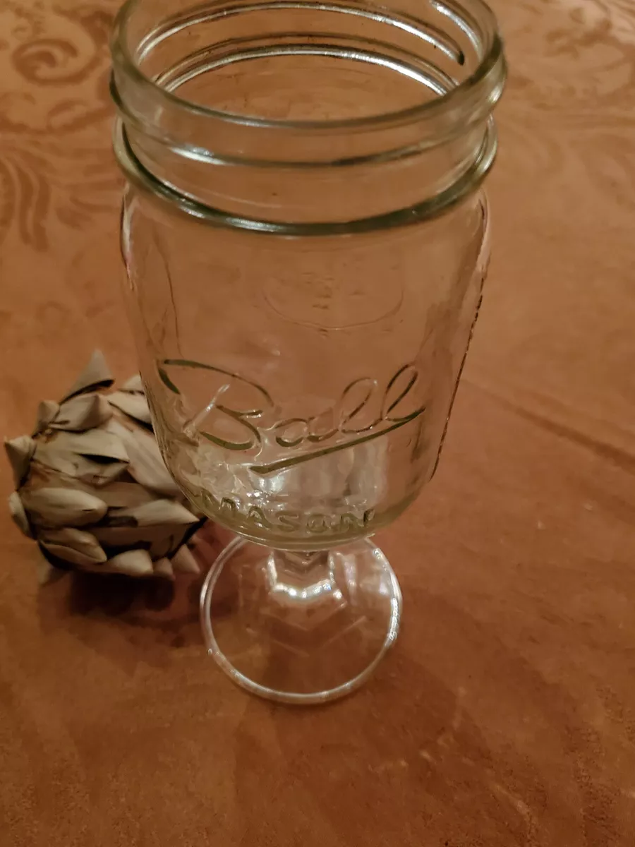 9 Stemmed Ball Mason Jar Wine Glass 12oz Funny Gag Gift Lidded Redneck New