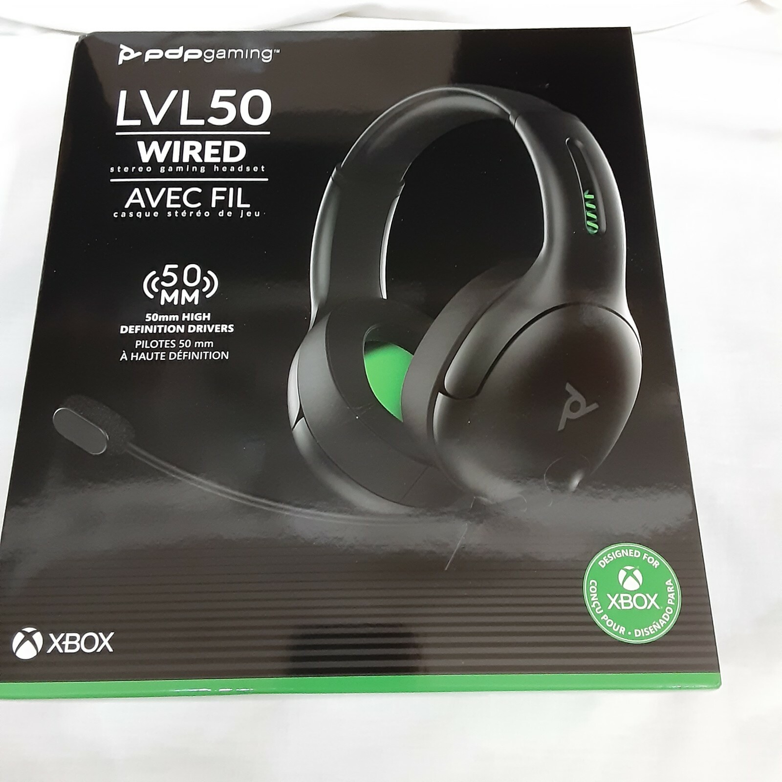 PDP LVL50 Wired Stereo Gaming Headset for Xbox One - Gray/Black Brand New