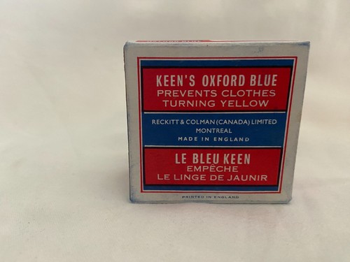 Vintage Keen's Oxford Blue Box - 4 Wrapped Unused Squares - Picture 7 of 8