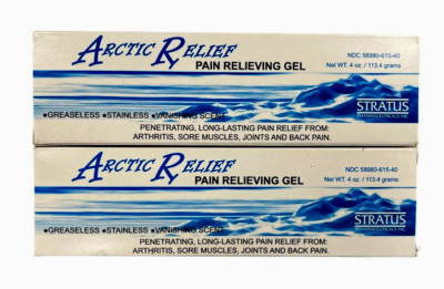 Arctic Relief Gel MENTHOL / CAMPHOR Tube 4 oz Arctic Relief ( 2 pack ) GERIMED _