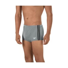 NEW! Speedo Men's Poly Mesh Square Legs Training Suit Gray Black Size 32