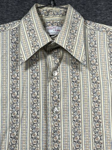 Enduro By ENRO Men’s 14 1/2-33 Collared Button Down Long Sleeve Vintage - Picture 2 of 9