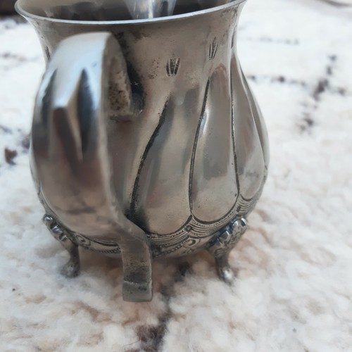 Vintage Handarbeit Silber Farbe Zuckerdose Royal Marokkanisch Signiert Gravur Teekanne - Bild 6 von 10