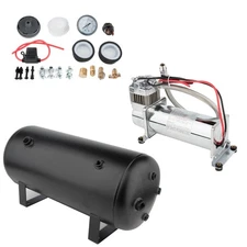 Air Compressor 5 Gal Air Tank Onboard System Kit For Train Horn Boat 12V 200 Psi