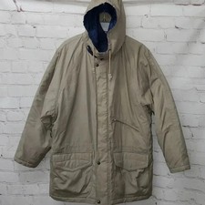 London Fog All Weather Khaki Lined Field Winter Coat Men's Size 44 Regular