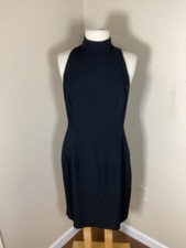 Donna Ricco Vintage Little Black Dress Sheer Mesh Back with Satin Bows