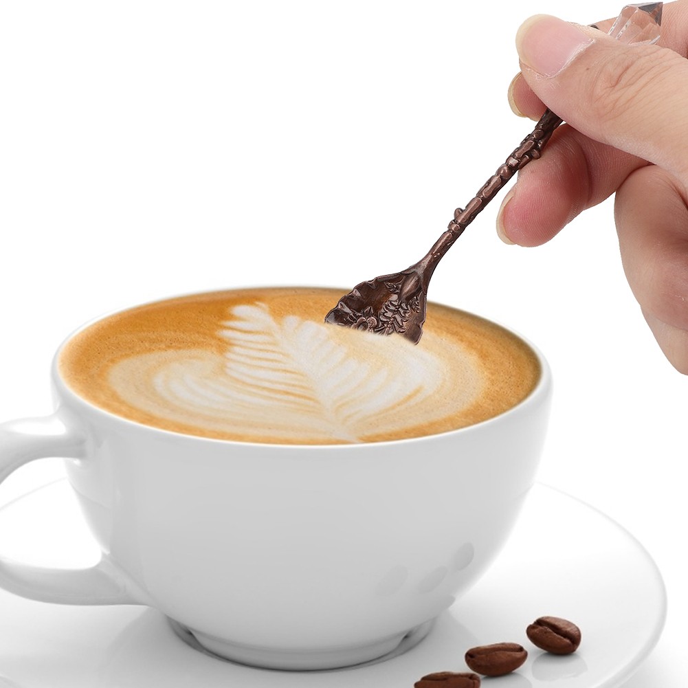 3pcs Vintage Mini Zinc Alloy Coffee Tea Spoon Dessert Stirring Cutlery Tab KRI✈️
