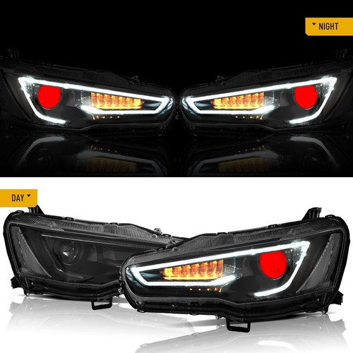 Faros LED para proyector Mitsubishi Lancer & EVO X 2008-2017 con ojos de demonio L+R - Imagen 4 de 17