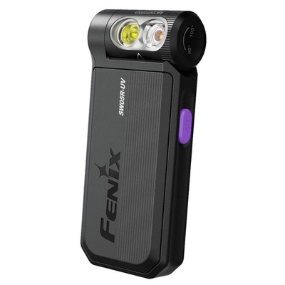 Fenix SW05R-UV LED Taschenlampe 150 Lumen Weißlicht UV-Licht USB-C Clip Schwarz