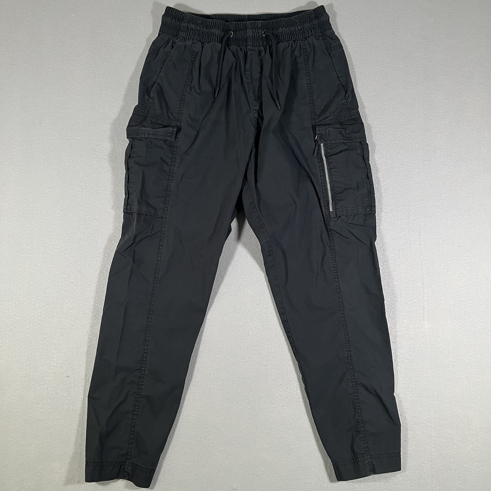 Nike Cargo Pants Men Large Street Tech Cotton Tapered Black Sneaker Pant