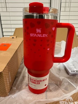 Stanley Tumbler 40oz Valentines Day 2025 Red Ruby Hearts Target Exclusive