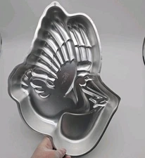 VTG Wilton Good News Stork Cake Pan Aluminum Baby Shower KOREA - NEEDS CLEANED