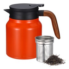 1000ml Coffee Carafes Insulated, Tea Thermo with Infuser, Orange Wood Grain