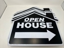 Lot Of 11 Open House Signs 15.5  X 14" Double Sided Real Estate Signs