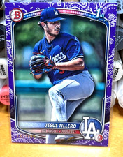 2025 BOWMAN 1ST JESUS TILLERO #BP-117 PURPLE PATTERN BORDER RC Dodgers /199